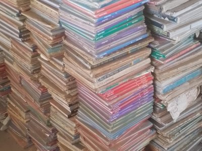 Sorted recyclable materials baled and ready for recovery