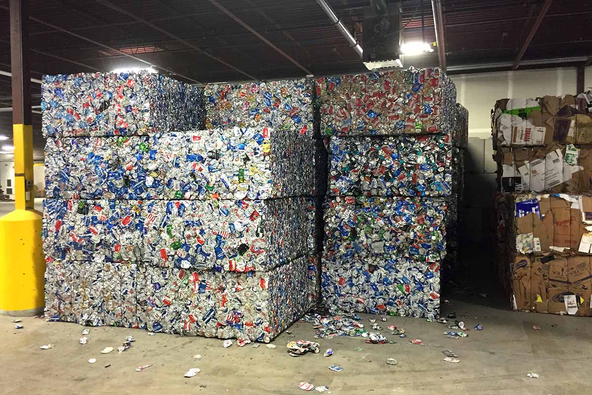 Illustration of recycling, waste collection, and clean energy services